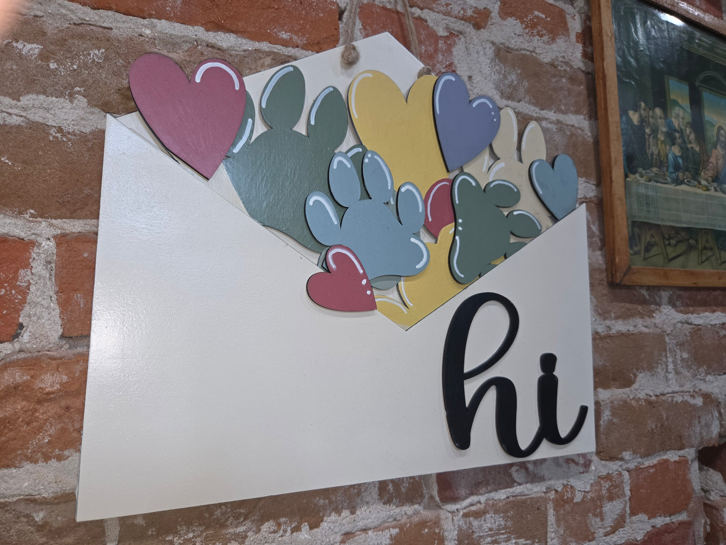 Paw Print Dog Cat Pastel Insert for Envelope Door Sign *sign sold seperately* EI5