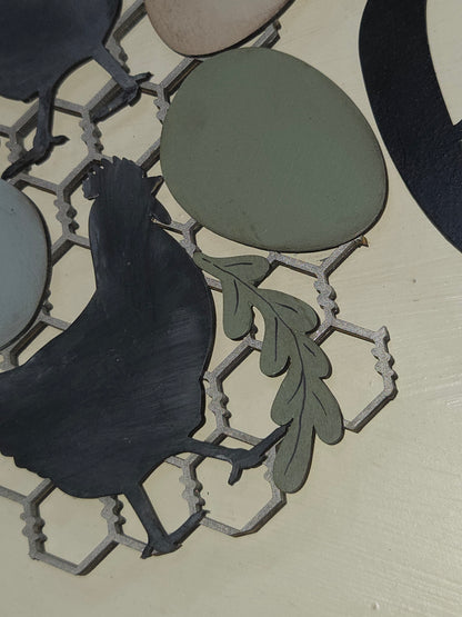 Chicken and Chicken Wire Insert for Interchangeable Pot Spilling Door Sign *Sign Sold Seperately* pi22