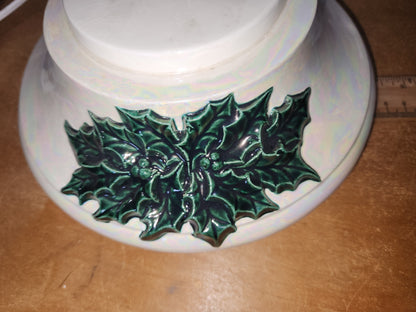Vintage Ceramic Christmas Tree Base 1970s Iridescent Pearl NOTE: Base only