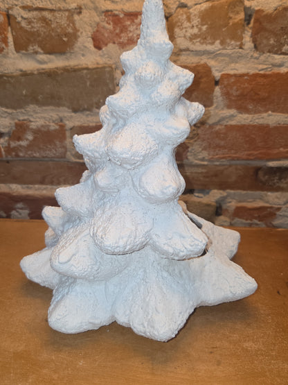 Vintage Rare Ceramic White Textured Christmas Tree 10 1/2"