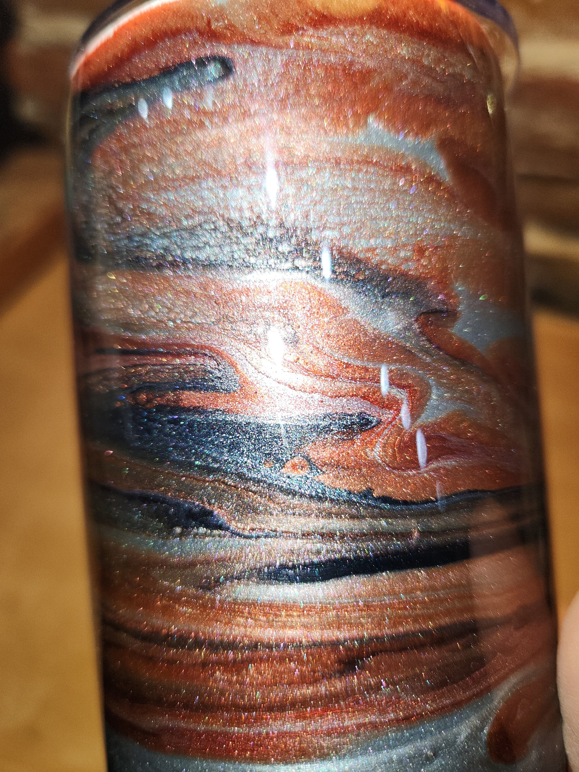 20 ounce stainless steel, Insulated, alcohol ink art Tumbler blue, red silver brown AS IS CLEARANCE ai11