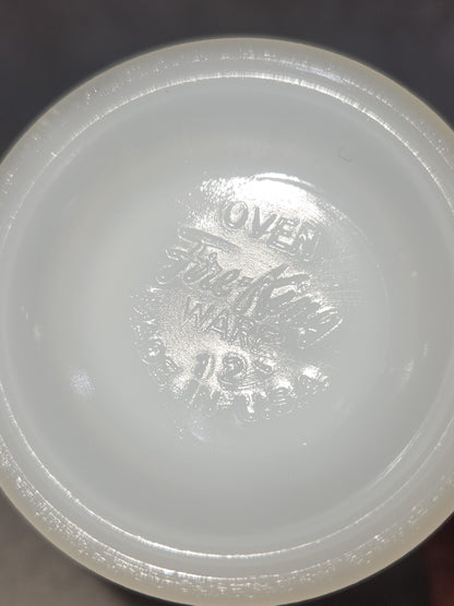 Vintage Fire King White Milk Glass Ribbed Swirl Tea Cup Oven Ware sugar bowl fk6