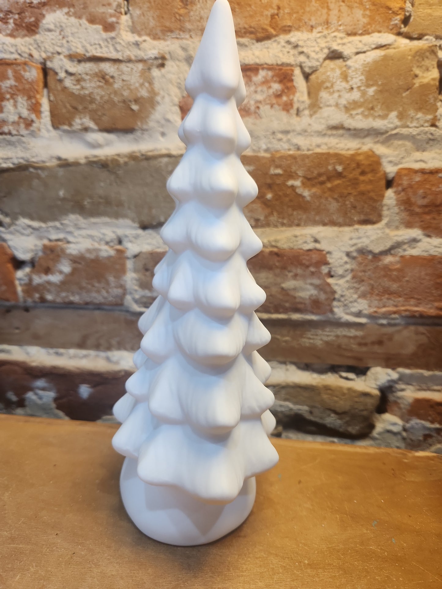 Ceramic Christmas Tree with LED light, 9.6in tall