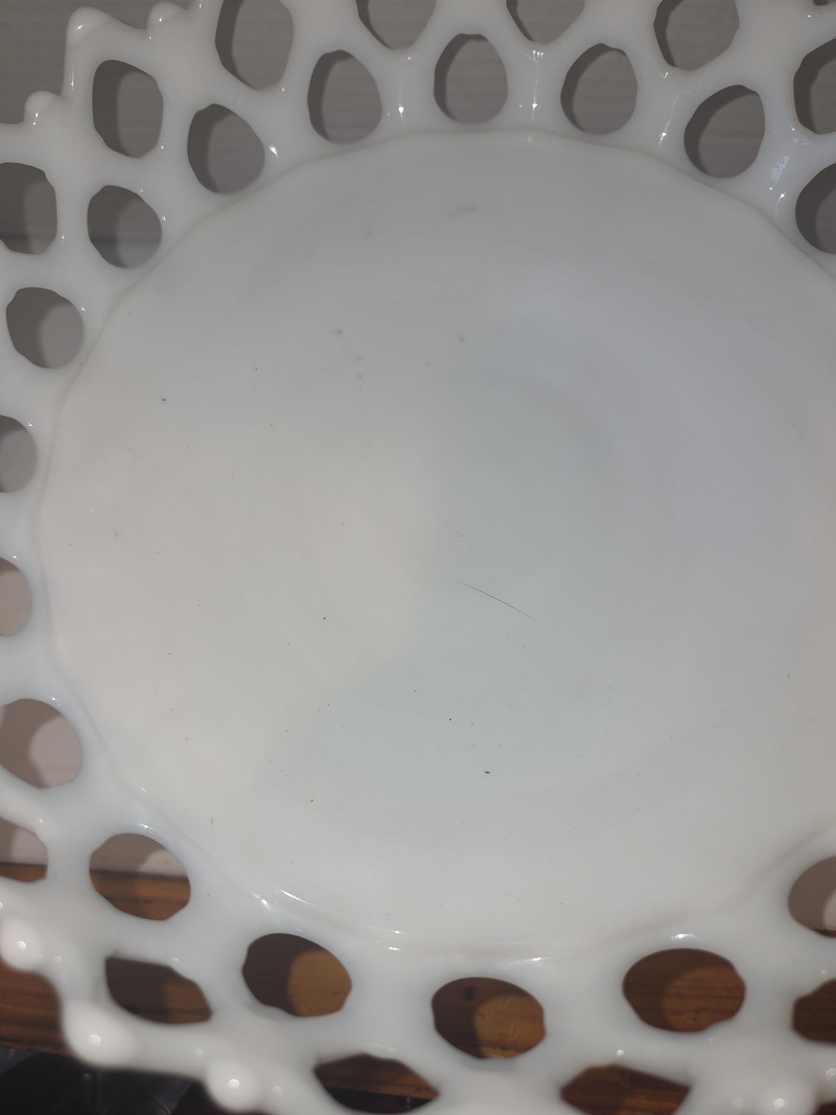 Vintage Westmoreland Milk Glass Compote Bowl Pedestal Doric Pattern Open Lace mg87