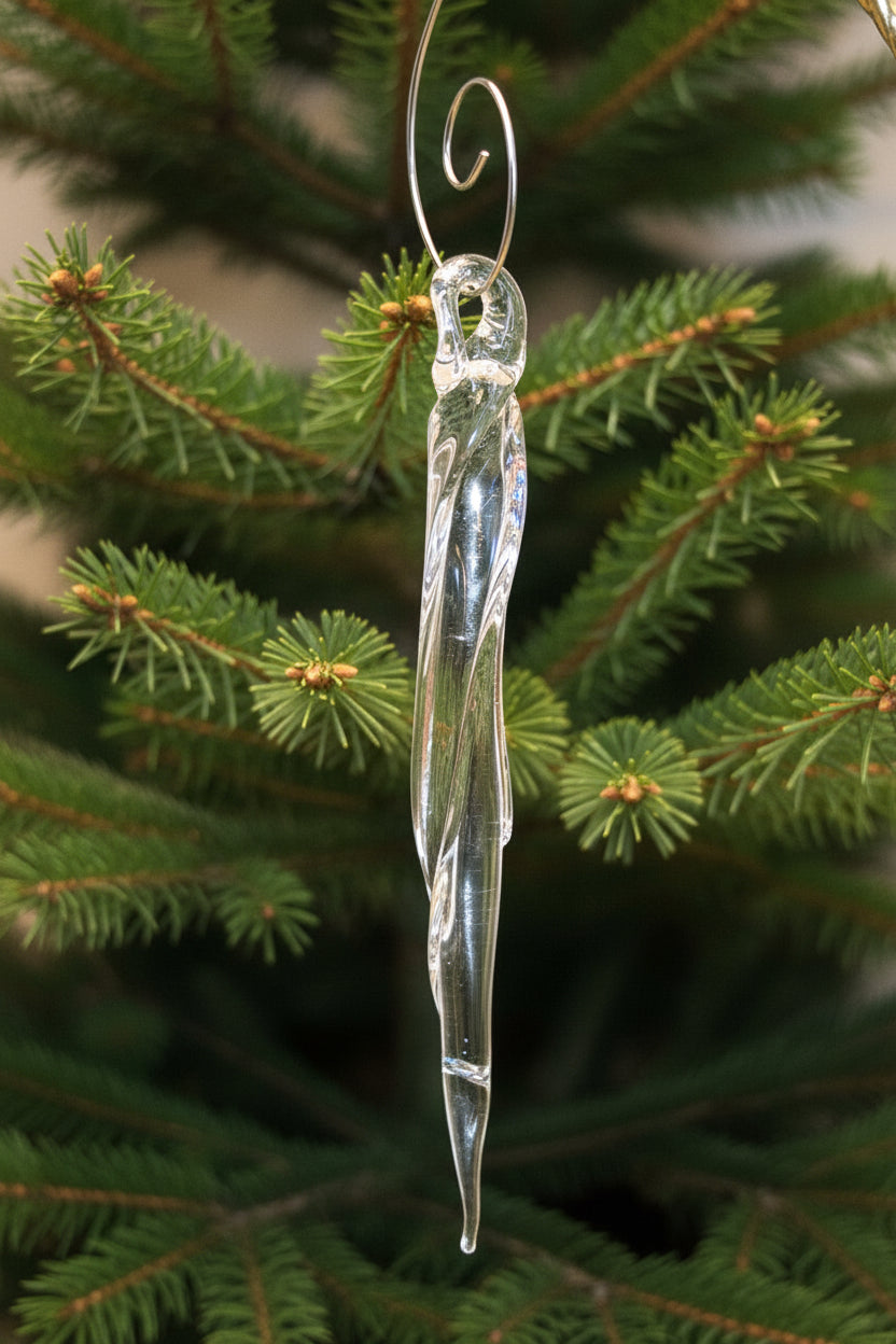 Glass icicles made by Burglund Studios in North Platte, Nebraska
