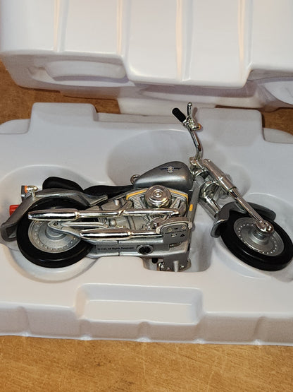 Vintage Hallmark Keepsake Ornament Harley Davidson Fat Boy with Box #2 Motorcycle Milestones Series 2000 ho71