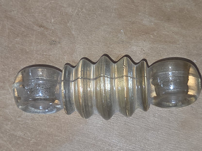 Vintage Radio Strain Wire Insulator Clear Glass  3 1/2" vi03