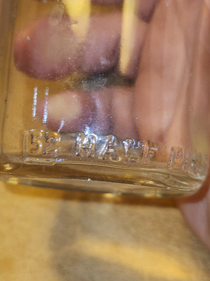 Vintage Milk Bottle Half Pint Clear Glass As Is Chip vmb60