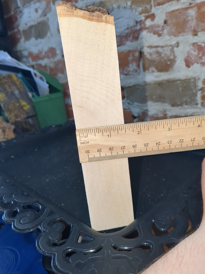 Live edge slab balsa wood mechanics flag laser engraved ew55