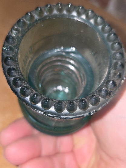 Vintage Insulator Hemingray #9 Teal Blue Green Glass h69t