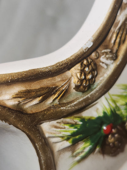 Vintage Napcoware Christmas Sleigh Dish Planter Floral Arrangement Container Stamped X 8661 AS IS vp01