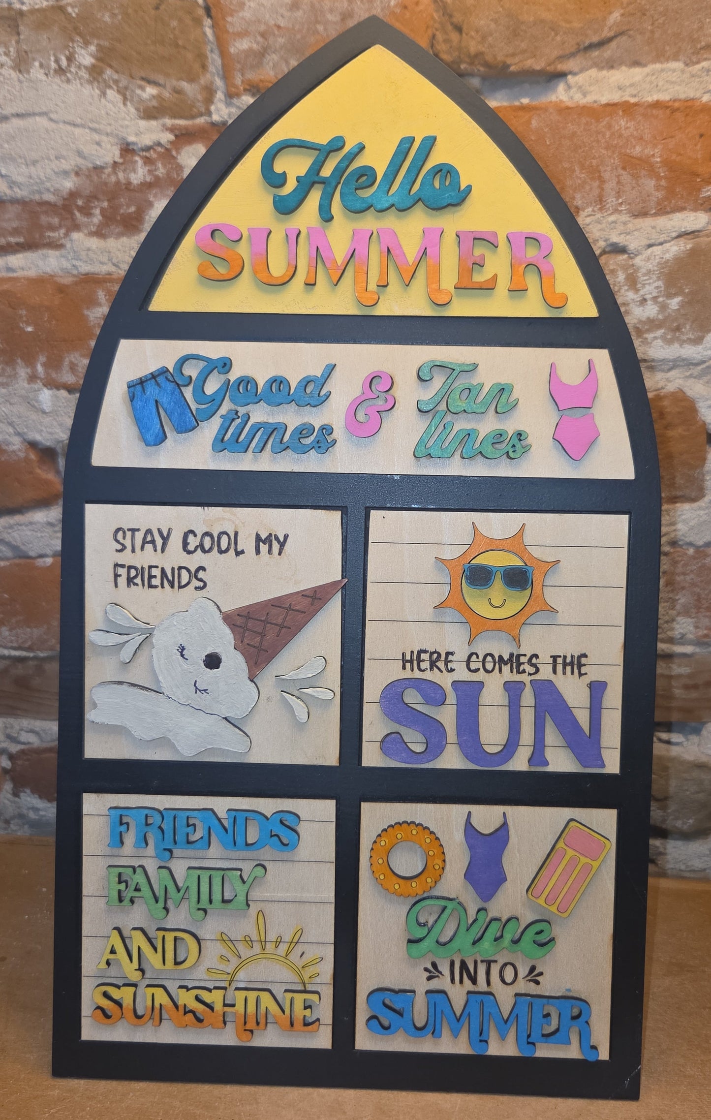 Summer June Insert Kit for Interchangeable Frame Can Fit Arch, Rectangle, or Square Frame FRAMES SOLD SEPARATELY is3