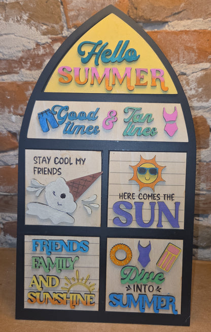 Summer June Insert Kit for Interchangeable Frame Can Fit Arch, Rectangle, or Square Frame FRAMES SOLD SEPARATELY is3