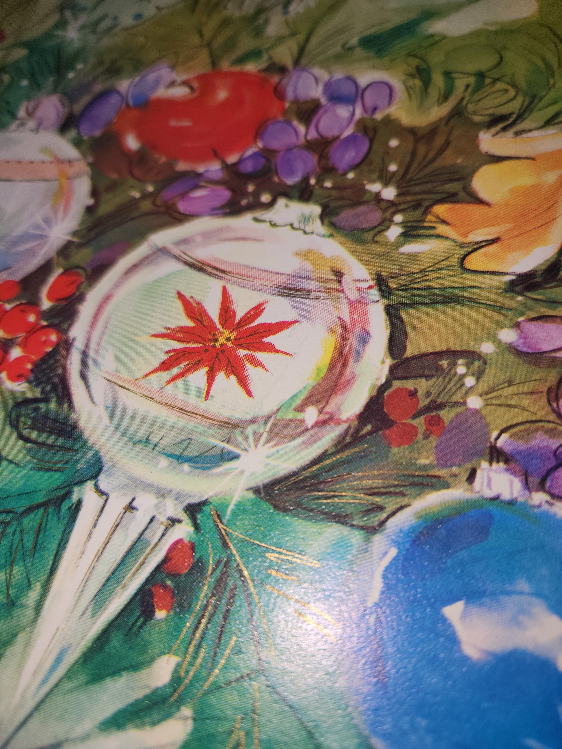 Vintage Christmas Place Mats Lot Of 6 Wipe Off and Re-Use 3 G. Galian Designs