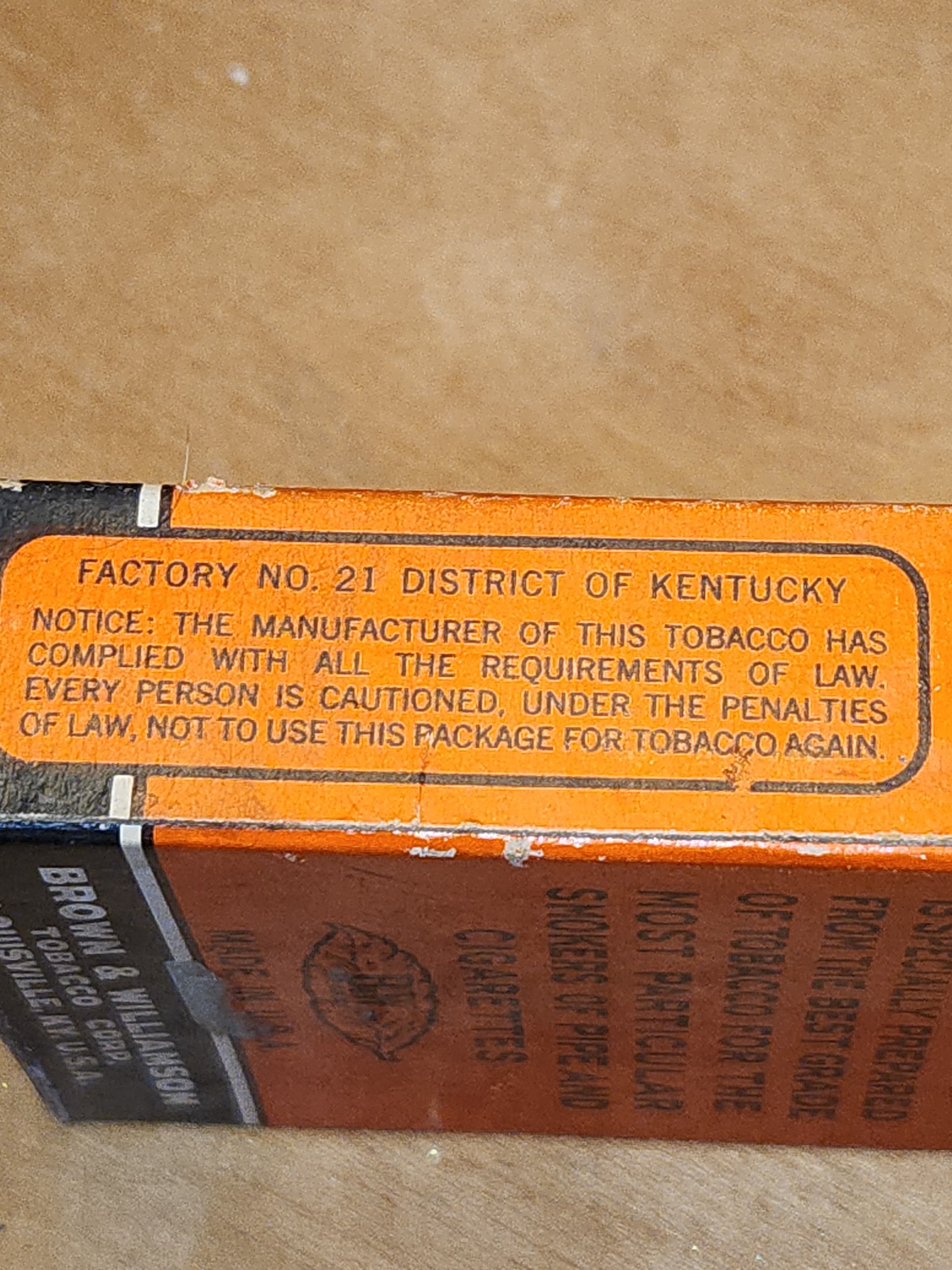 Vintage SIR Walter Raleigh Tobacco Packet Box Pack Pipe and Cigarettes Brown & Williamson Kentucky cig1