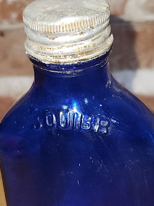 Vintage Medicine Bottle Squibb and Sons Cobalt Blue Glass. Pat. June 30, 1925 vb9