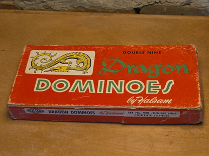 Vintage Dragon Dominoes Double Nine Set No. 920 Halsam AS IS 920