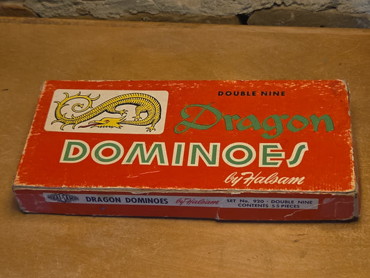 Vintage Dragon Dominoes Double Nine Set No. 920 Halsam AS IS 920