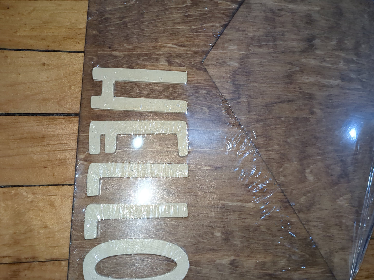 Interchangeable Envelope Door Sign Stained with Cream Letters *inserts sold seperately*