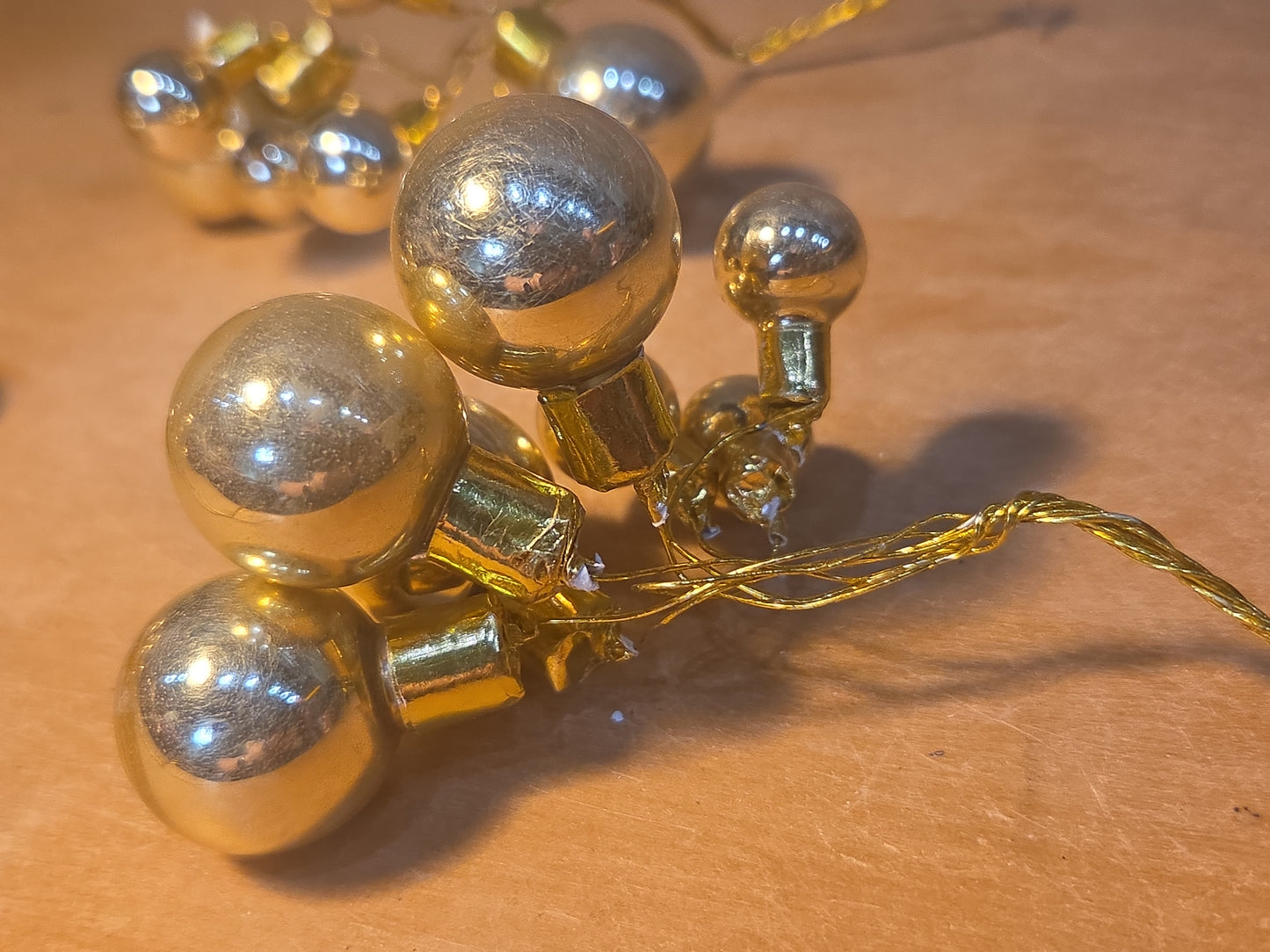 Vintage Mercury Glass Ornament Picks Set of Three AS IS