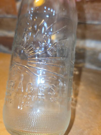 Vintage Soda Bottle Sun-Rise Beverage 10 oz Clear Glass vsb50