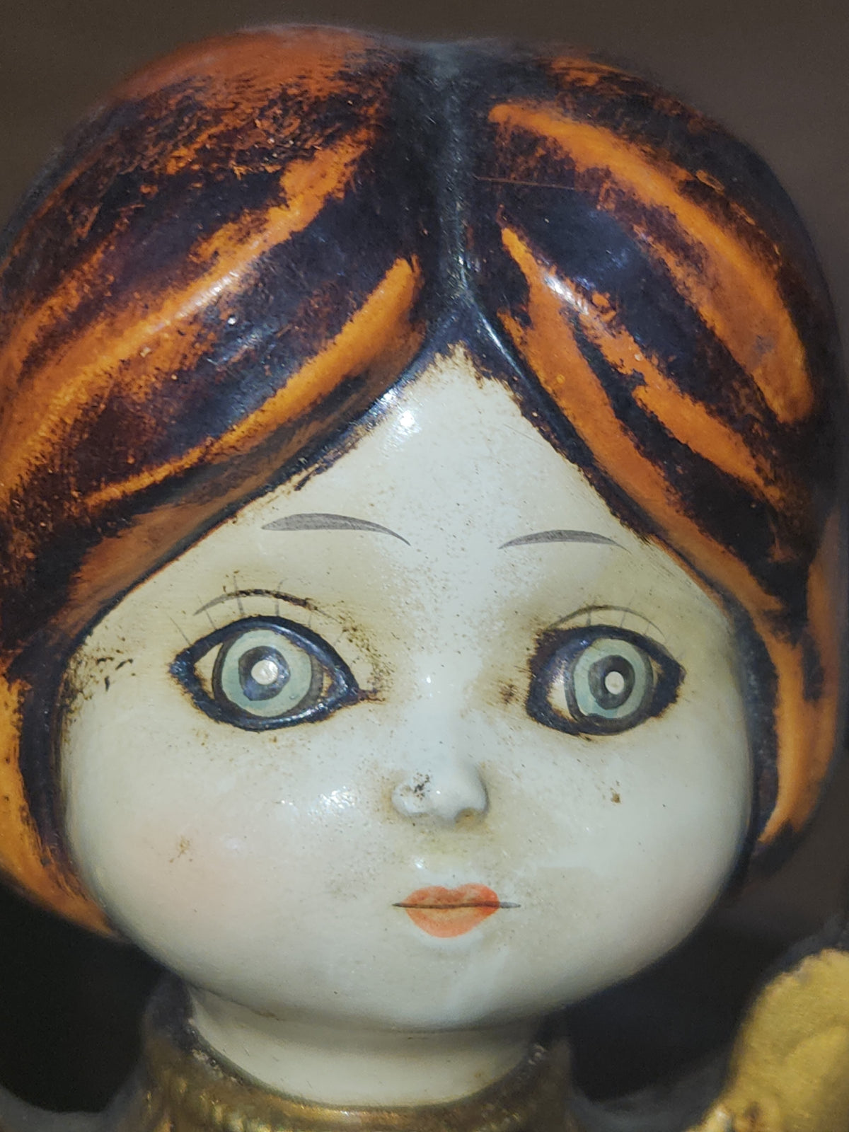 Vintage Big Eyed Angel Molded or Paper Mache 10 3/4" ag7