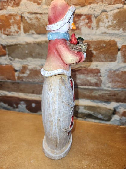 Snowman Figurine with a Cardinals 10" tall sm2