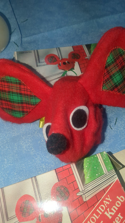Vintage mouse Holiday door knob cover mouse