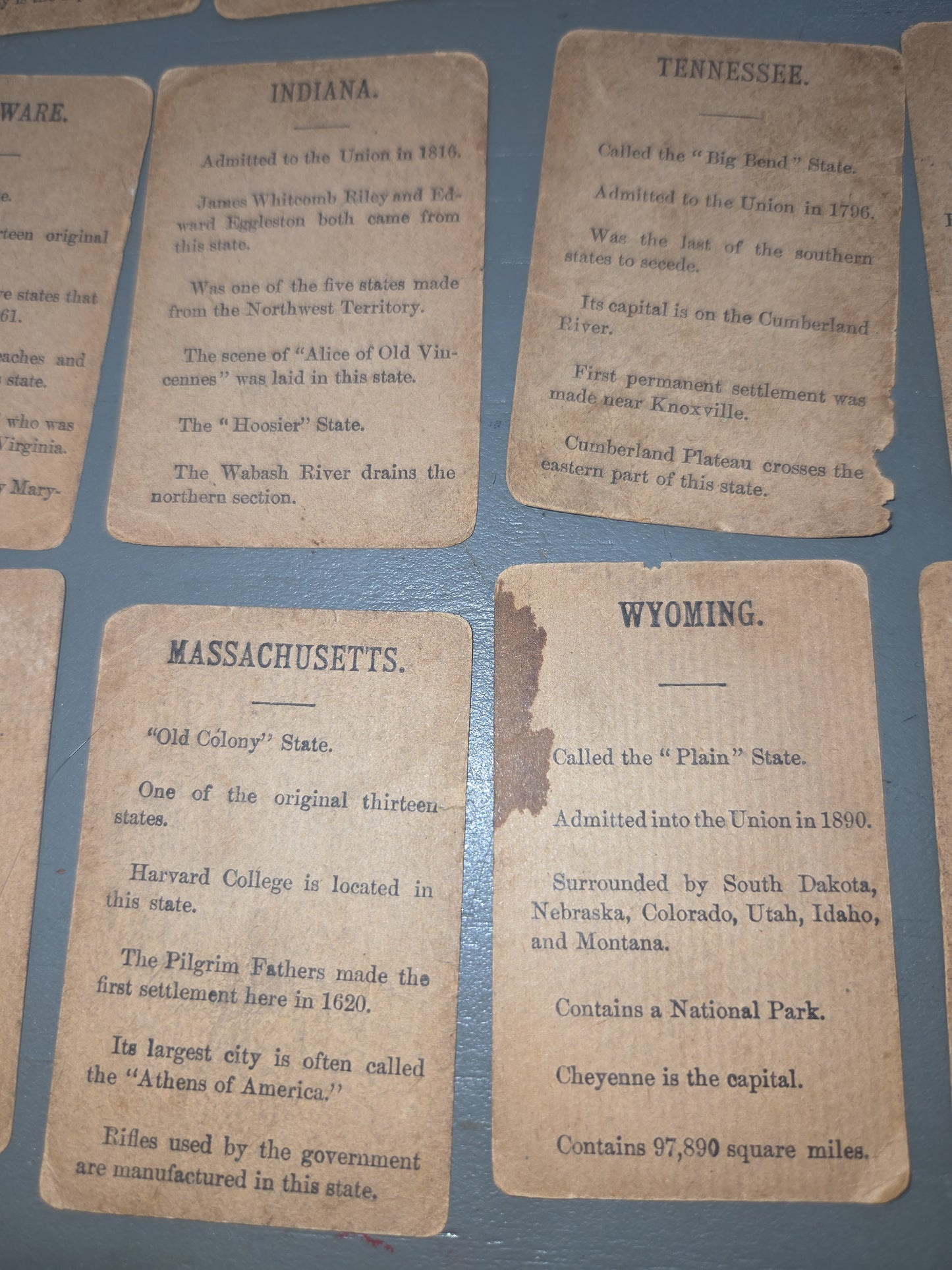 Antique Trading Cards Drink Lion Coffee U.S. States Trading Cards Victorian Era