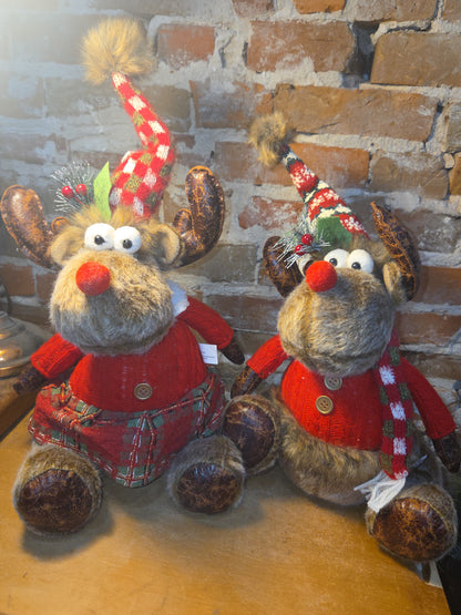 Buffalo Plaid Plush Weighted Bottom Moose Set Boy and Girl Hannah's Handiworks