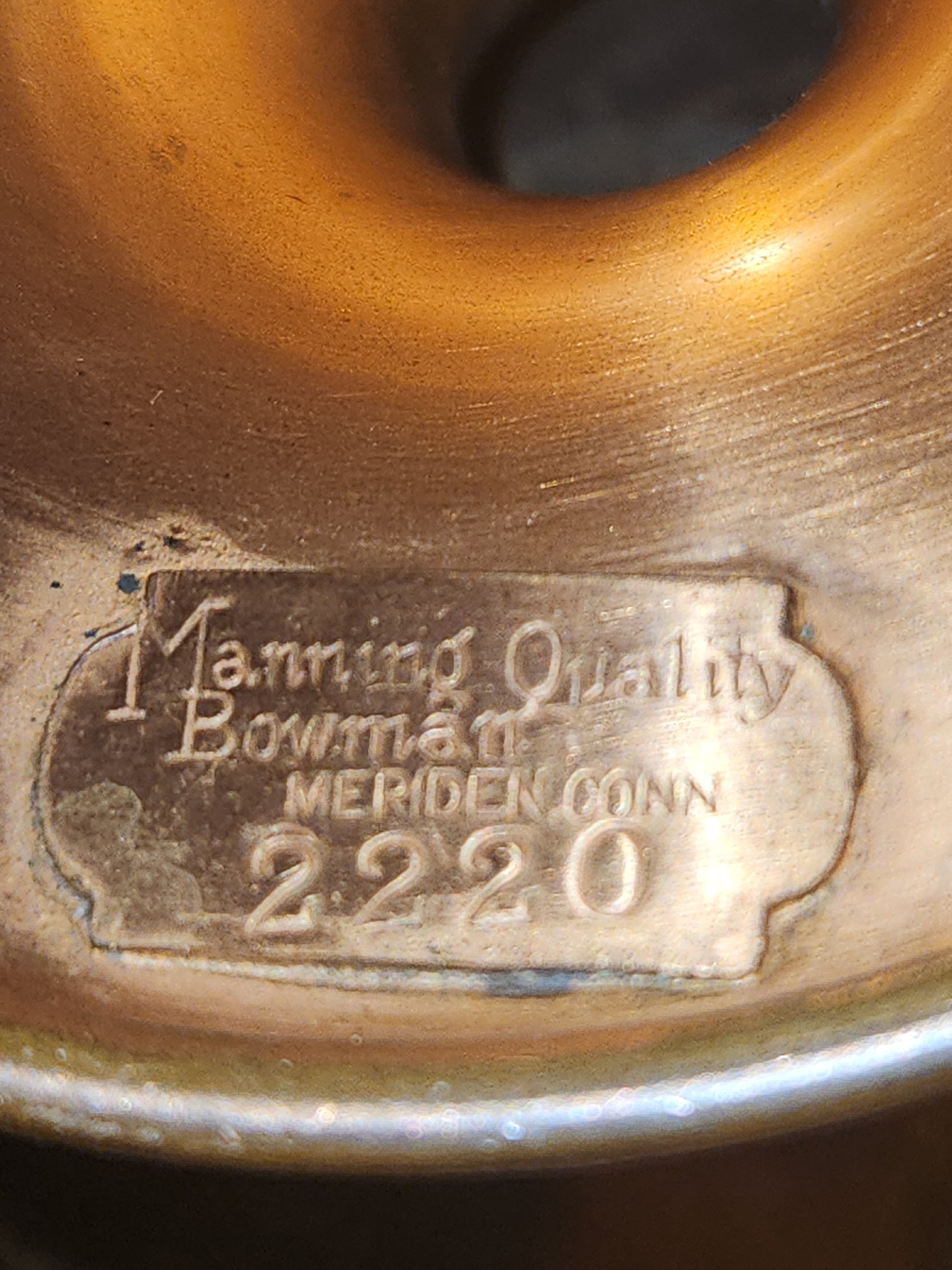Vintage Copper or Brass Compote Dish Manning Quality Bowman Meriden Conneticut 2220 cb8