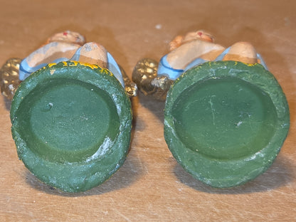 Vintage Holy Family Nativity Chalkware Paper Mache Italy 3 pieces AS IS