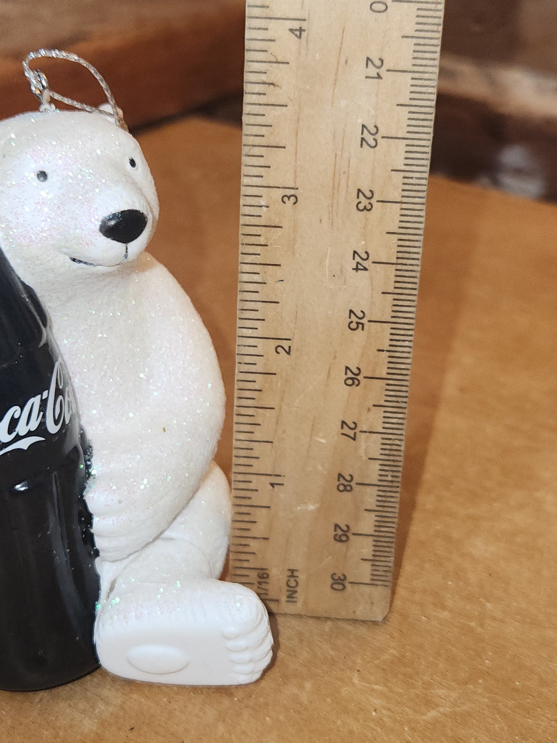 Coca-Cola Kurt Adler Sparkle Polar Bear Holding Coke Bottle Christmas Ornament cc675