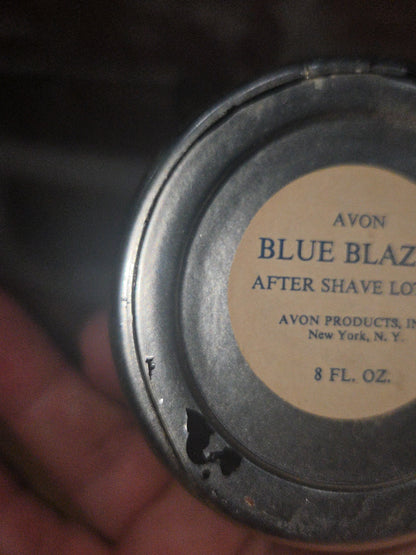 Vintage Avon After Shave Silver Beer Stein Bottle Blue Blazer As Is Paintloss EMPTY