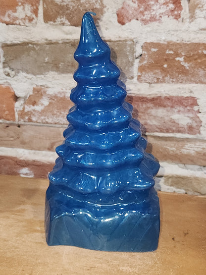 Vintage Christmas Tree Ice Sculpture Mold Blue Silicone 9" Tall im2