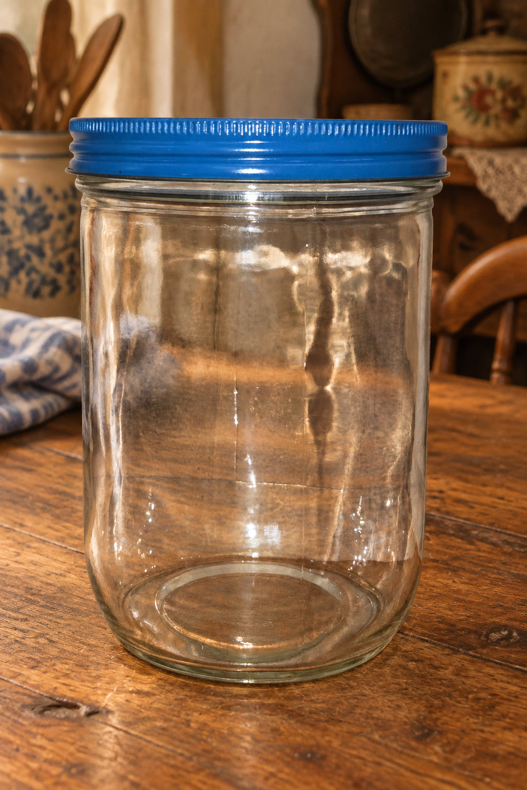 Vintage Food Jar Miracle Whip with Metal Lid Large Holds 6 Cups Extra Large Mouth jar56