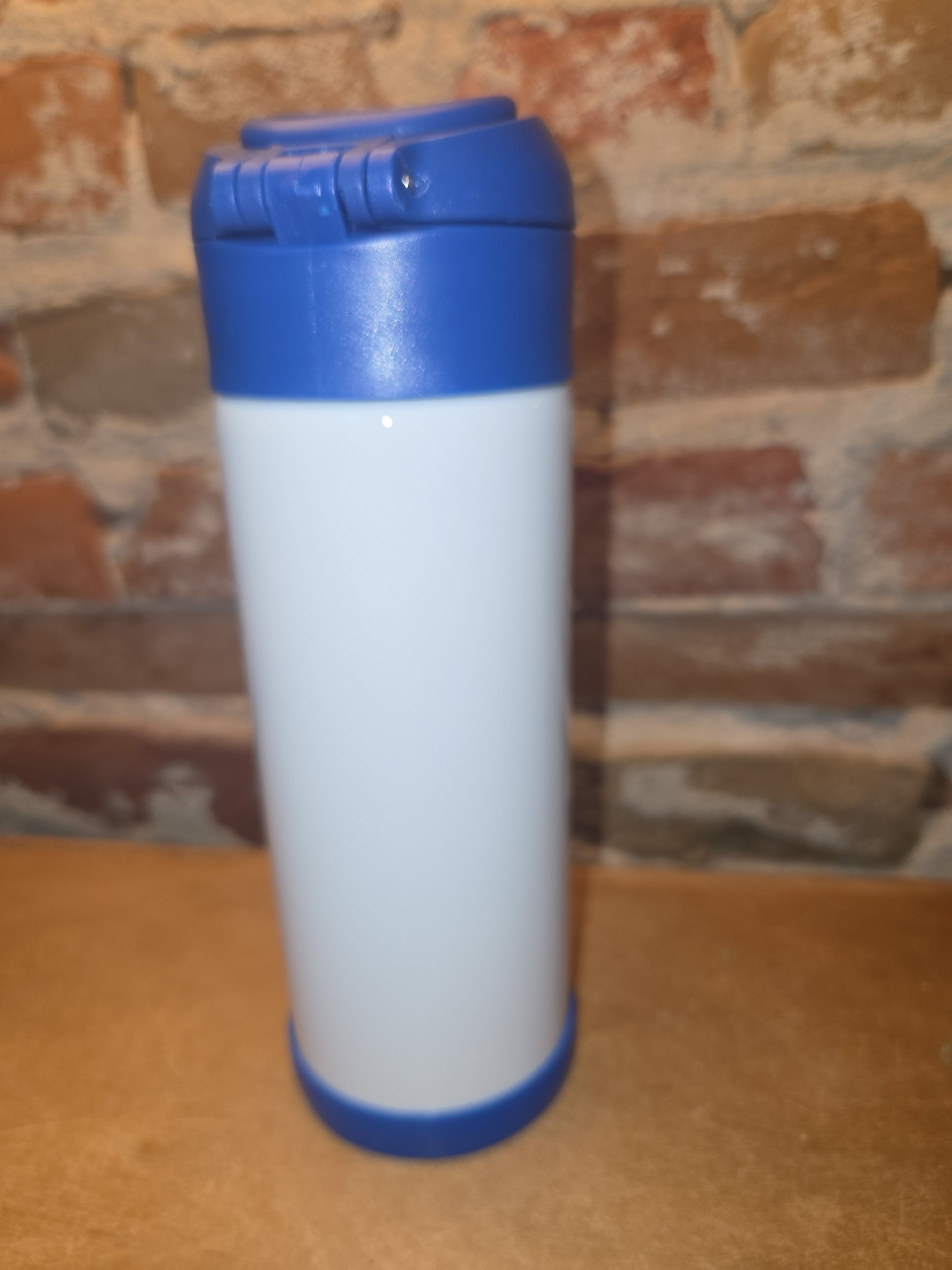 Custom Order Kid's 12 oz Tumbler Sippy Cup with Blue Flip Top Lid