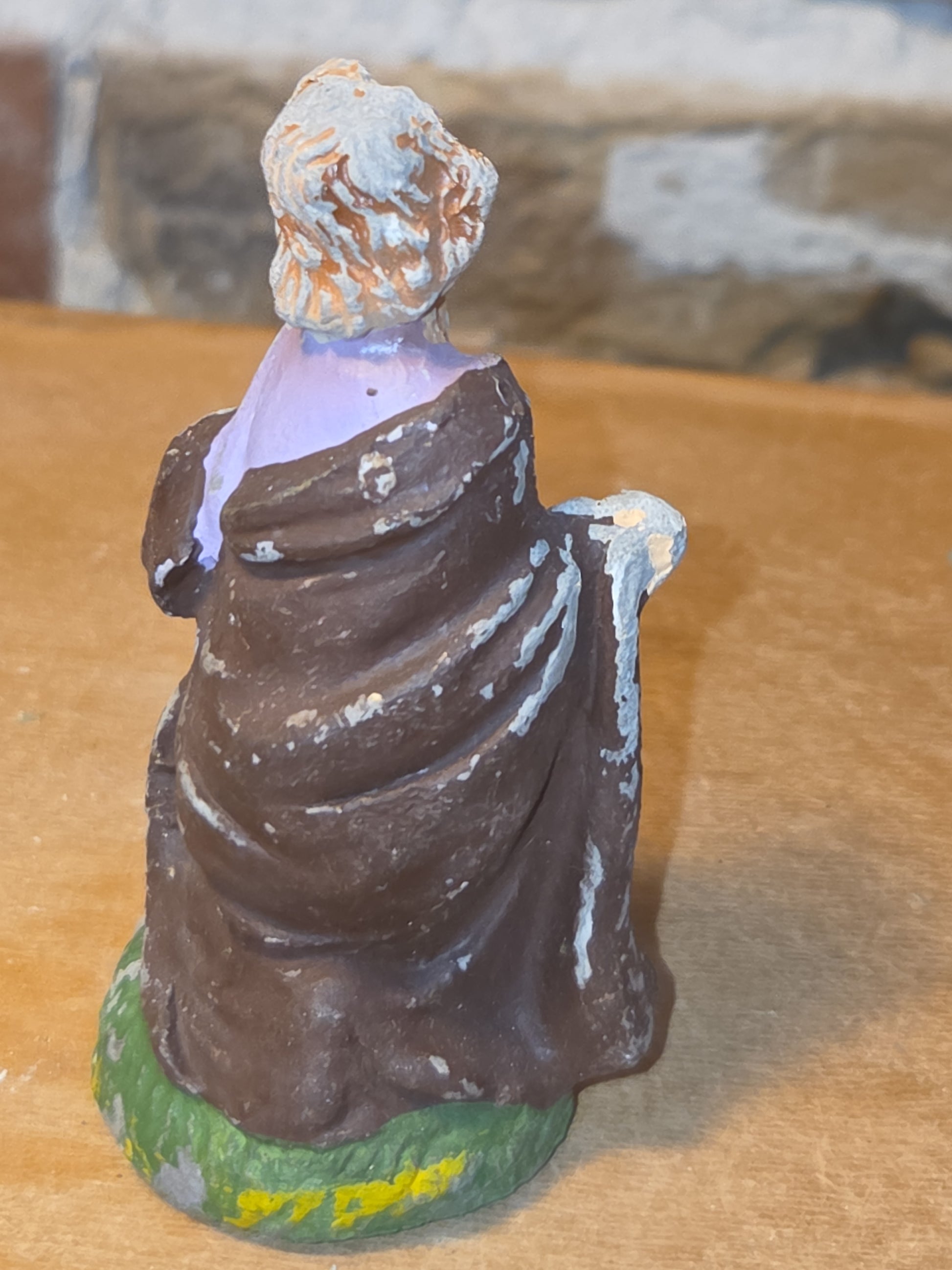 Vintage Holy Family Nativity Chalkware Paper Mache Italy 3 pieces AS IS