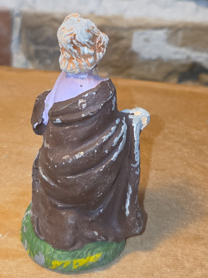 Vintage Holy Family Nativity Chalkware Paper Mache Italy 3 pieces AS IS