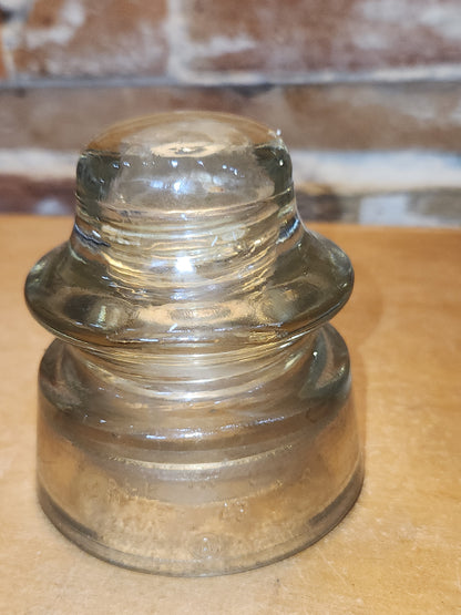 Vintage Whitall Tatum #4 Clear Glass Insulator wh8