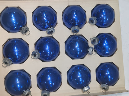 box of shiny brite bright royal blue ornament 1 1/2" bo7
