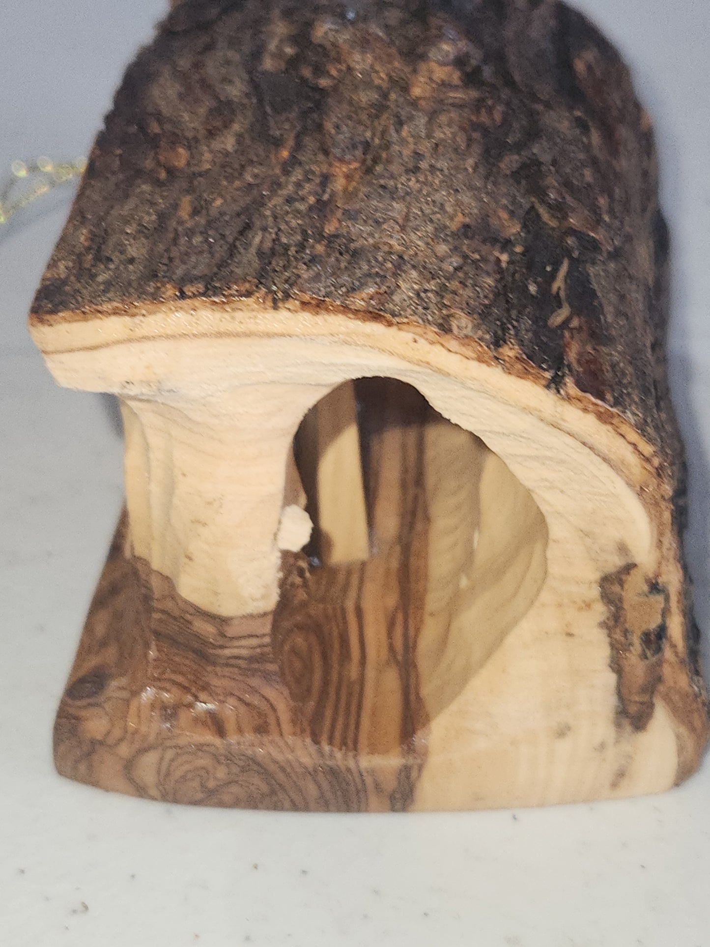 Small Grotto nativity carved in olive wood Branch - 3"x5" n3