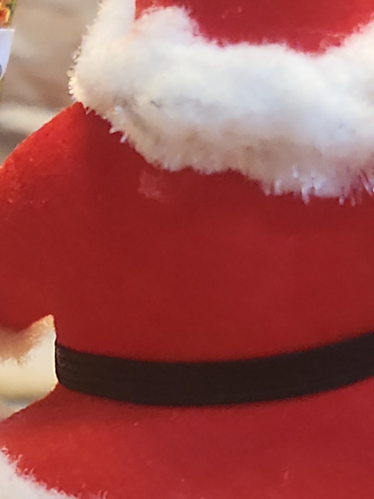 Vintage Flocked Santa Once on a Pick for Foral Arrangement sf24