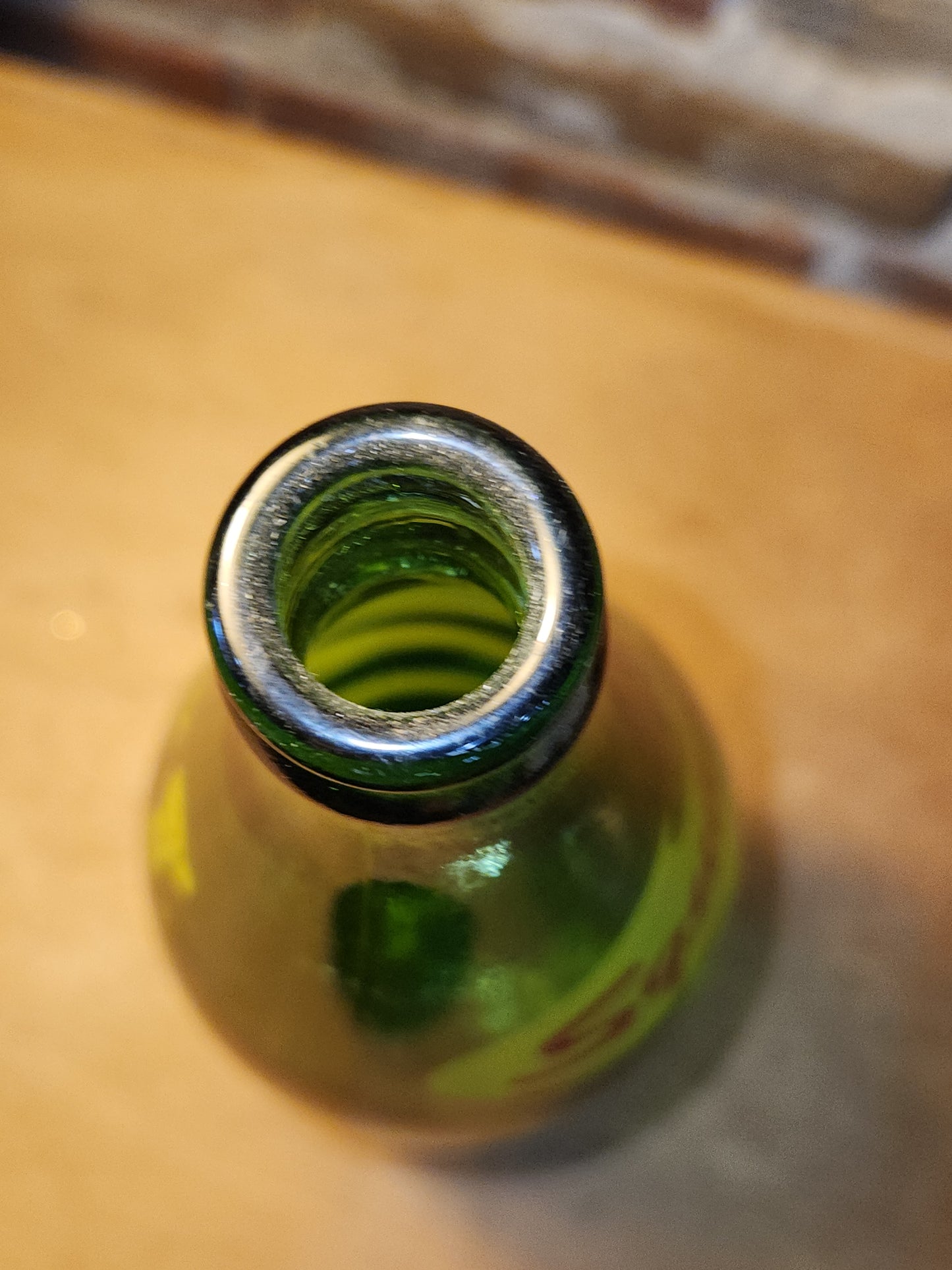 Vintage Soda Bottle Squirt Swirl Green Glass Large 1 Pint 12 oz