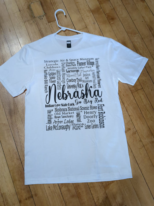 Unisex Nebraska Landmarks T-shirt white