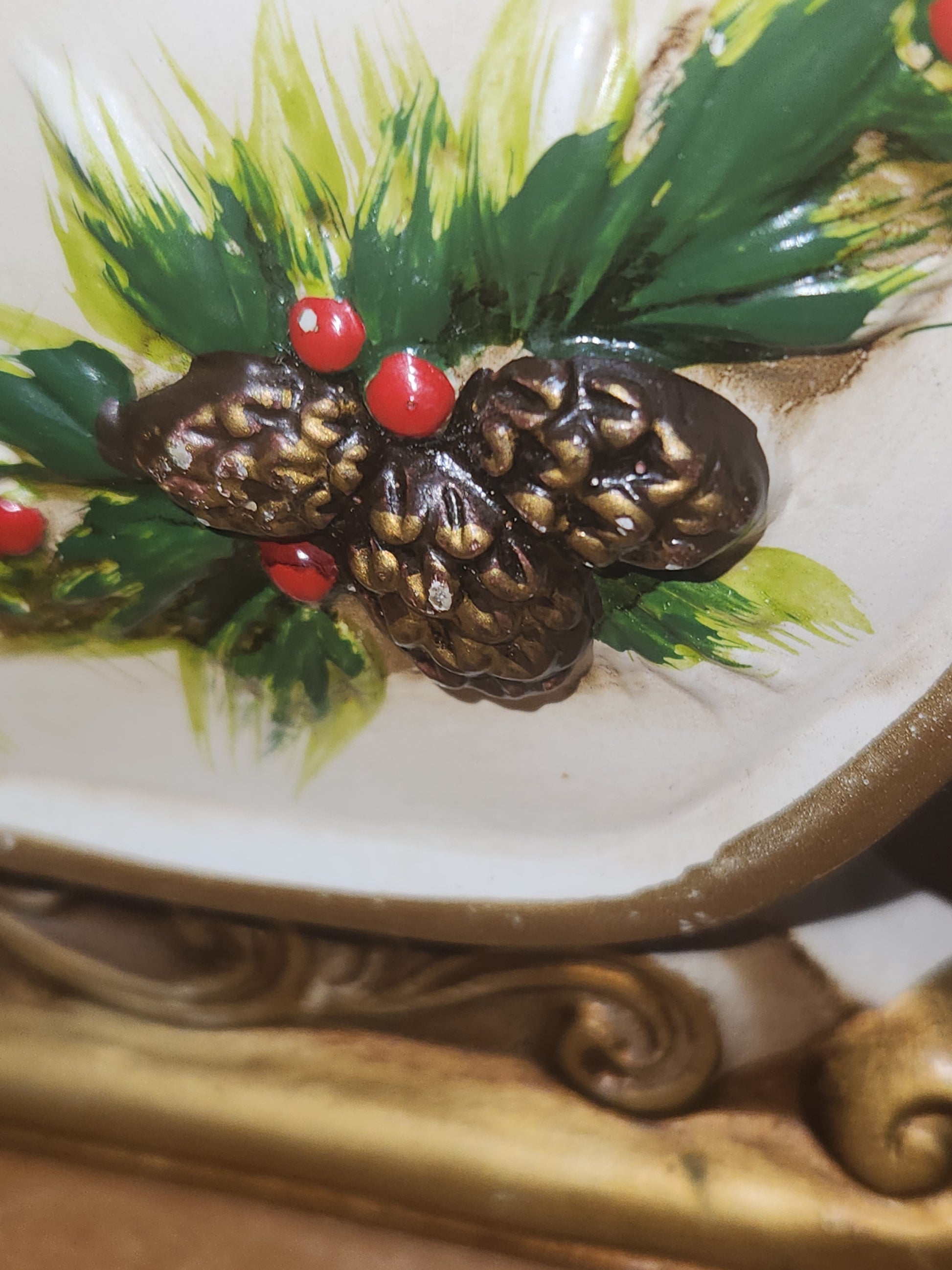 Vintage Napcoware Christmas Sleigh Dish Planter Floral Arrangement Container Stamped X 8661 AS IS vp01