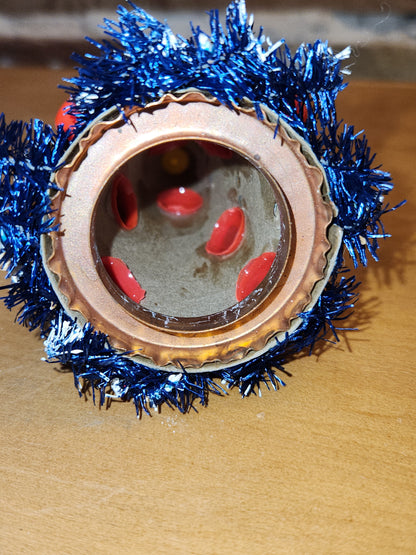 Vintage Bottle Brush Tree from 1950's Made in Japan Winking Merry Lite. Bulbs Glow UV light AS IS no lights no base bbt4
