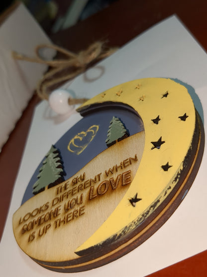 Ornament or car charm the sky looks different when someone you love is up there. Memorial