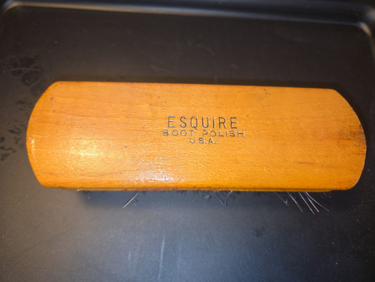 Vintage Wooden Shoe Polish Brush Esquire Probable Horse Hair bh1