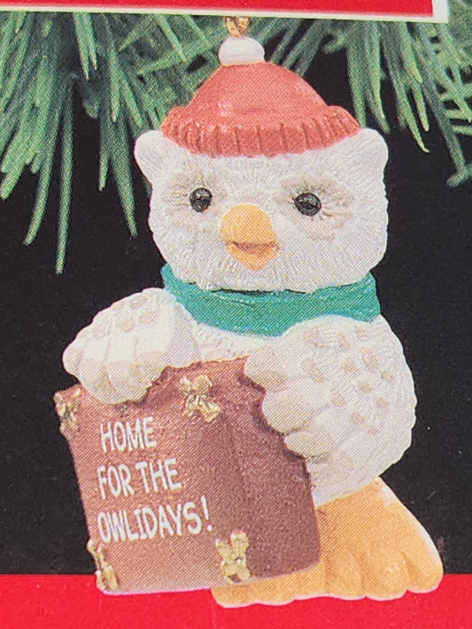Vintage Hallmark Keepsake Ornament Home for the Owlidays 1990 UNOPENED Miniature